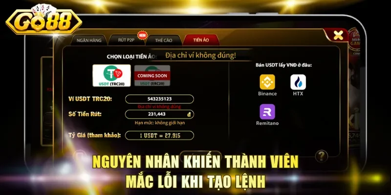 Nguyên nhân khiến thành viên mắc lỗi khi tạo lệnh